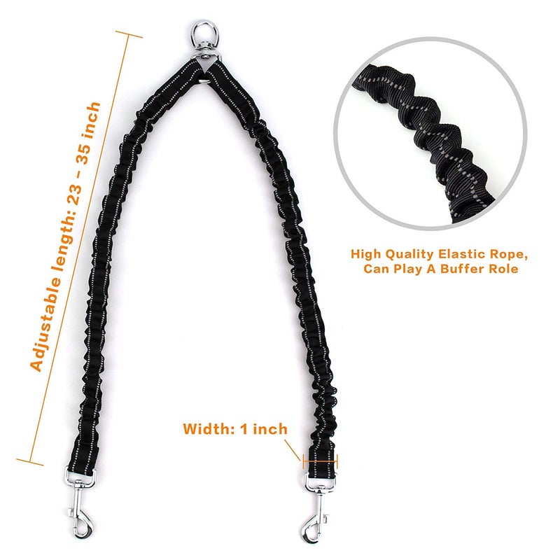 VANVENE Double Dog Leash for Two Dogs - No Tangle, Comfortable Shock Absorbing Reflective Bungee Leash - Image 2